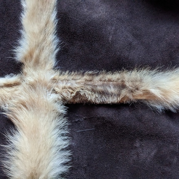 VTG Barney’s New York CIO by Daisy Dee Leather Suede Fur Trim Shoulder Bag Purse - Picture 8 of 9